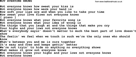 Kris Kristofferson song: Not Everyone Knows.txt, lyrics and chords