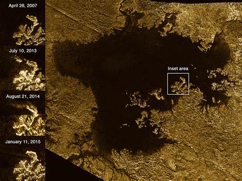 NASA's Cassini spacecraft discovers deep canyons on Saturn's moon Titan filled with Hydrocarbons ...