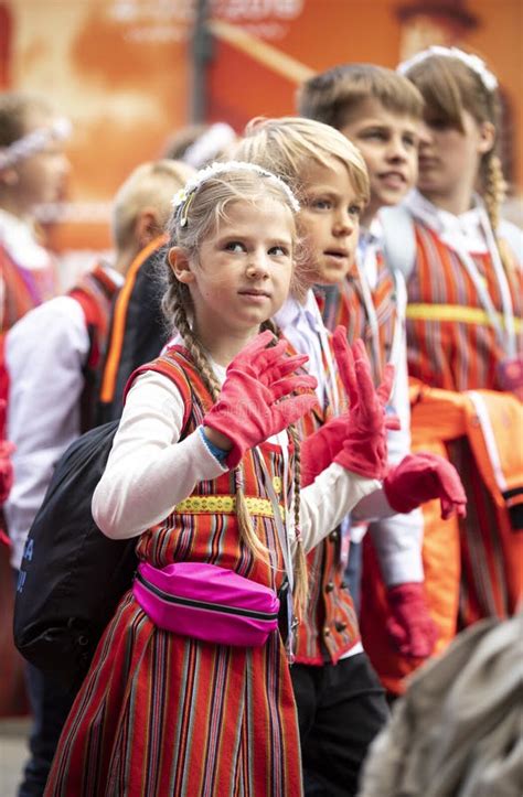 Estonian People in Traditional Clothing Walking the Streets of Tallinn Editorial Stock Photo ...