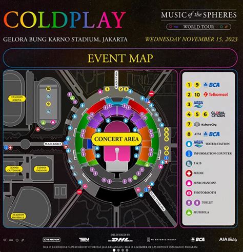 Denah Layout Konser Coldplay Jakarta 15 November 2023 di GBK