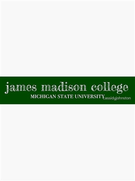 "James Madison college" Sticker for Sale by cassidyjohnston | Redbubble