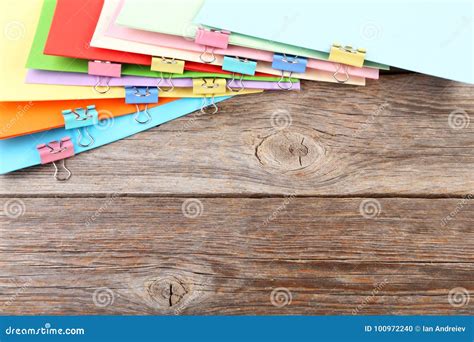 Papers with clamps stock photo. Image of colourful, design - 100972240