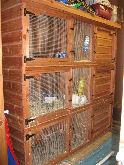 Large rabbit hutch comprising 3 stacking hutches, each of which measure approx 6 ft x 2ft x 2ft ...