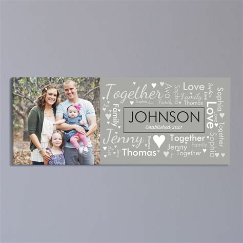 Personalized Family Photo Word-Art Wall Canvas | GiftsForYouNow