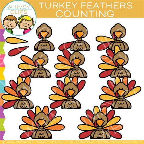 Counting Turkey Feathers Clip Art – Whimsy Clips