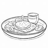 Download Breakfast With Omelet Toast And Fruit Coloring pages Online  sketch template