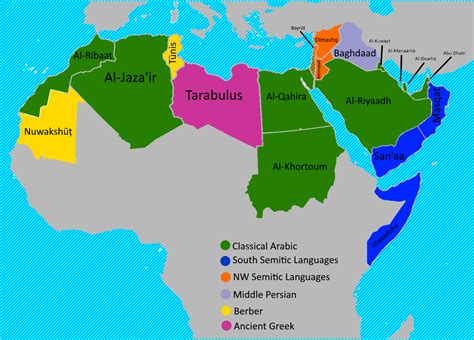 Linguistic origin of Arab League capitals [1200x863] : r/MapPorn