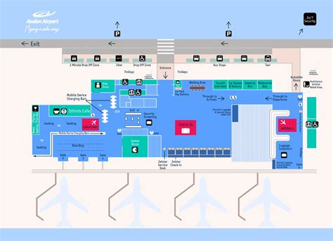 Avalon Airport Map (AVV) - Printable Terminal Maps, Shops, Food ...