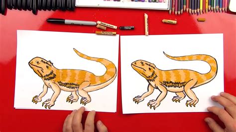 How To Draw A Bearded Dragon - Art For Kids Hub