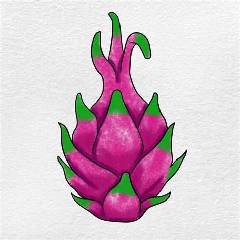 How to Draw Dragon Fruit - HelloArtsy