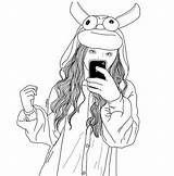 Hipster Tumblr Girl Coloring Pages Sketch Page sketch template