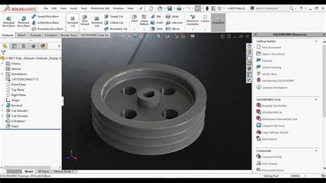 How to design the v belt pulley in 2 steps - YouTube