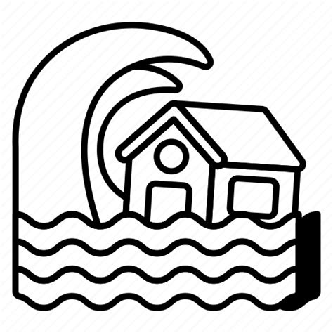 Flood, natural disaster, inundation, flash flood, flood zone icon - Download on Iconfinder