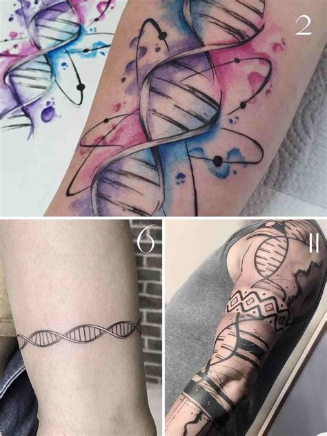 43 DNA Tattoo Strands, Chains & Flower Designs - TattooGlee | Dna ...