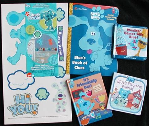 Set of 4 Blues Clues Books plus 20 Wall Appliques - Blues Playroom ...