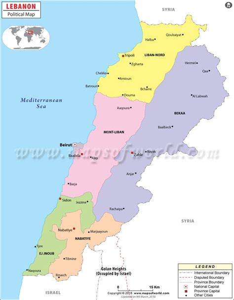 Political Map of Lebanon | Lebanon Governorates Map