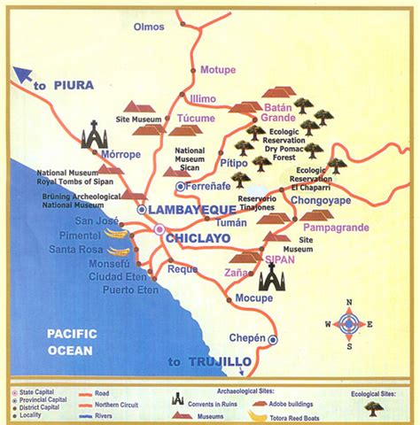 Chiclayo Map 2 | Map showing the major archaeological sites … | Flickr