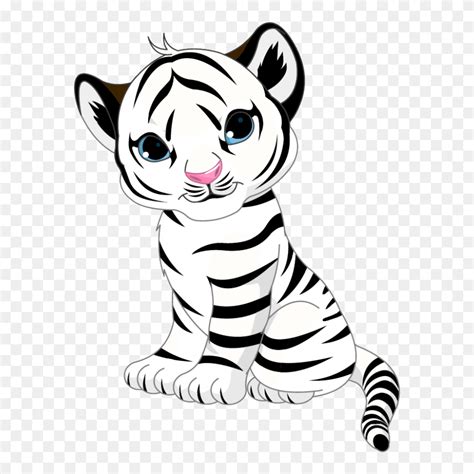 Drawing Tigers Cute Baby - Cartoon Baby White Tiger Clipart (#5352892) - PinClipart