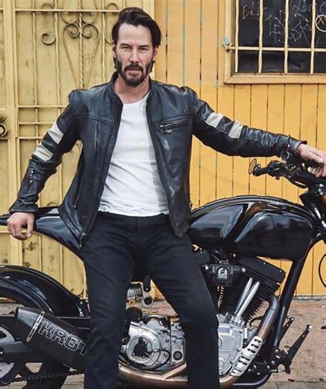 Keanu Reeves Black Motorcycle Leather Jacket - USA Leather Factory