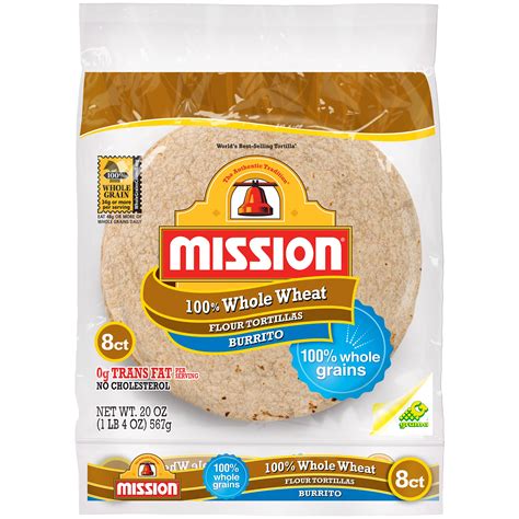 Mission 100% Whole Wheat Flour Burrito Tortillas - Shop Tortillas at H-E-B