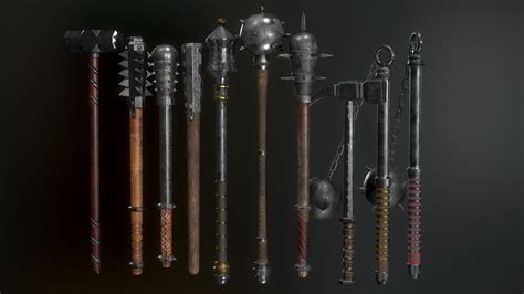 3D model Medieval Weapons Mace Collection - 01 VR / AR / low-poly | CGTrader