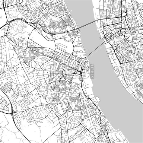 Birkenhead, England, UK, Vector Map - Light - HEBSTREITS | Map vector ...