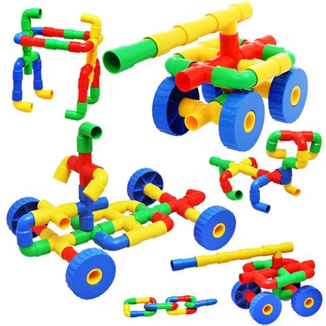 Tube Racer Pipes & Wheels Colorful Building Toys Develops Motor Skills ...