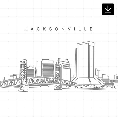 Jacksonville Skyline Vector Art - Digital Download - EverLineArt