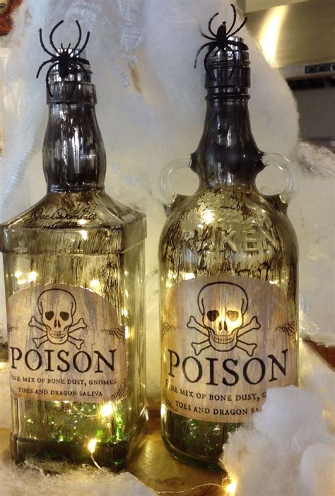 Poison bottle. Happy Halloween! Painted vintage bottles with aged ...