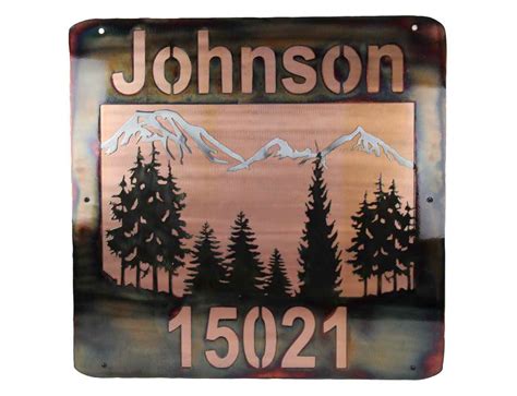 SMW0627 Custom Metal Personalized Address Sign - Sunriver Metal Works