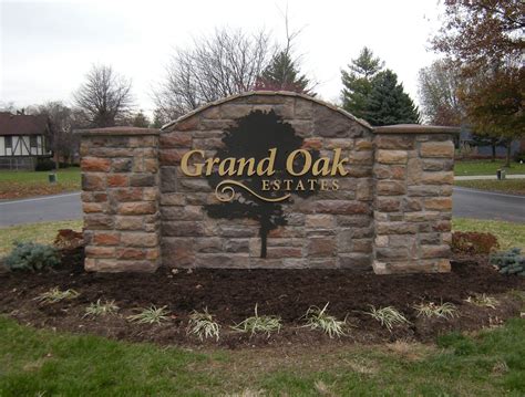 Grand Oak Estates Subdivision Sign | Studio B Signs Entrance Signage, Exterior Signage, Entrance ...