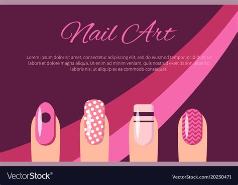 Nail art multicolored poster Royalty Free Vector Image