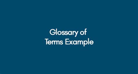 Glossary of Terms Example | Download Free Examples