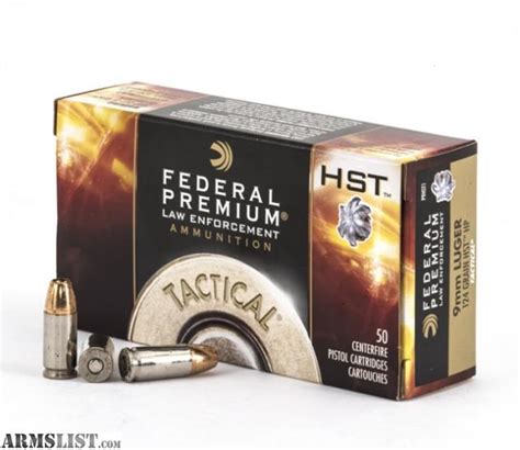 ARMSLIST - For Sale: Federal Premium HST 9mm 124 Grain HST HP (50 rds)