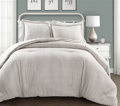 Farmhouse Stripe 3-Piece King Comforter Set byLush Decor - QVC.com