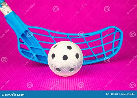 Floorball Equipment with Pink Floor Stock Image - Image of background, detail: 91415517