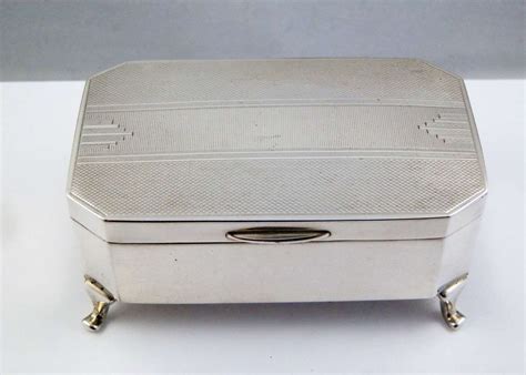 Silver art deco Jewellery box, Sheffield 1936 in Antique Boxes