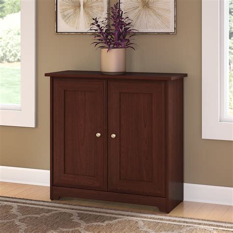 Bush Furniture Cabot Small Storage Cabinet with Doors in Harvest Cherry ...