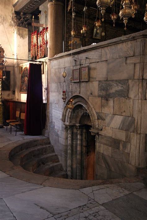 Entrance To the Grotto of the Nativity, Bethlehem Stock Photo - Image ...