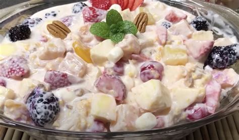 Ensalada de frutas con crema receta muy deliciosa