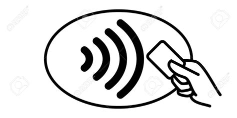 Contactless payment vector icon. Credit card and hand, wireless NFC pay ...