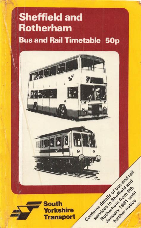 South Yorkshire PTESheffield and Rotherham bus & rail 1981-01 [Great Britain] – Timetable World