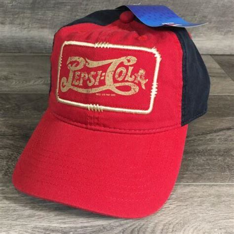 Pepsi-Cola Soda Red And Blue Hat - Retro Script Style Promo Cap ...