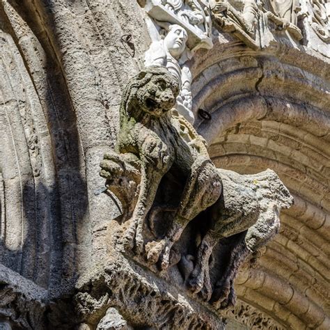 Premium Photo | Architectural detail facade of santiago de compostela cathedral spain