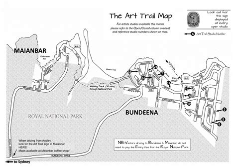 The Bundeena Maianbar Art Trail | Map, Trail maps, Art