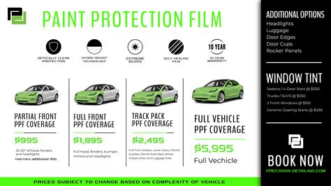 Pricing | Vehicle Paint Protection Film & Ceramic Coatings