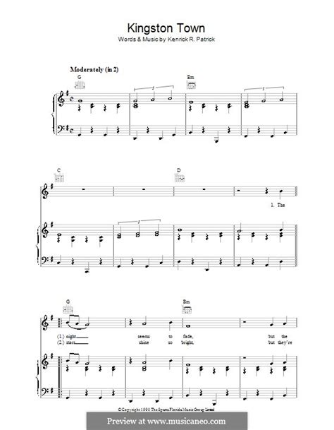 Kingston Town (UB40) by K.R. Patrick - sheet music on MusicaNeo