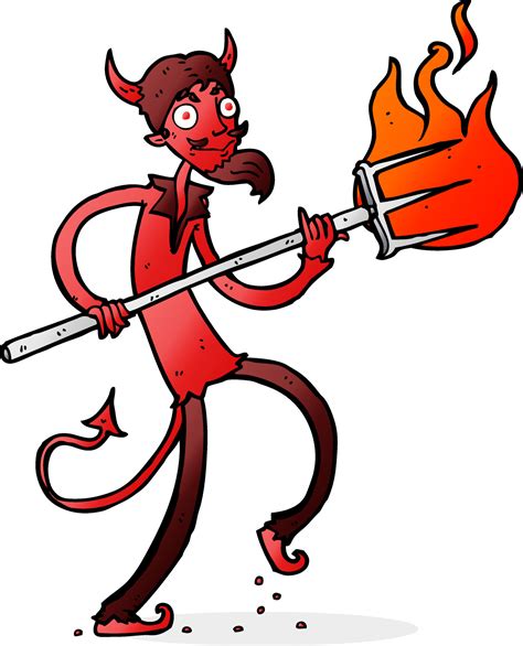 cartoon devil with pitchfork 8306970 Vector Art at Vecteezy