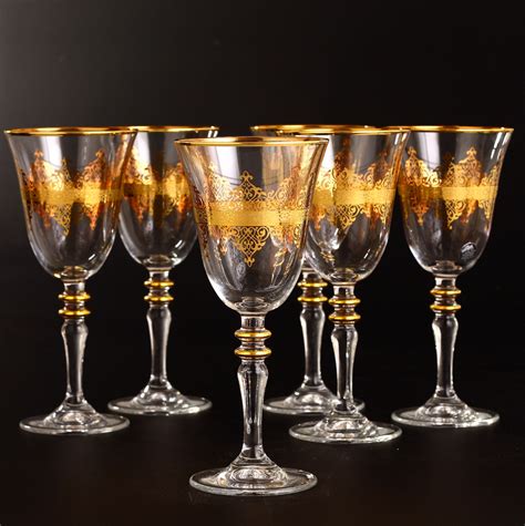 Gold Rimmed Middle Eastern Style Wine Glasses Set | FairTurk.com