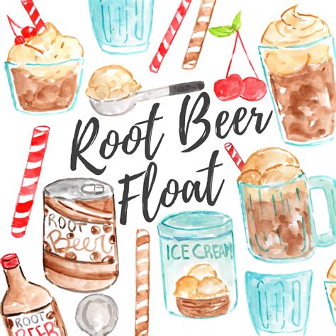 Root Beer Float Clip Art Watercolor Clip Art Summer Food | Etsy